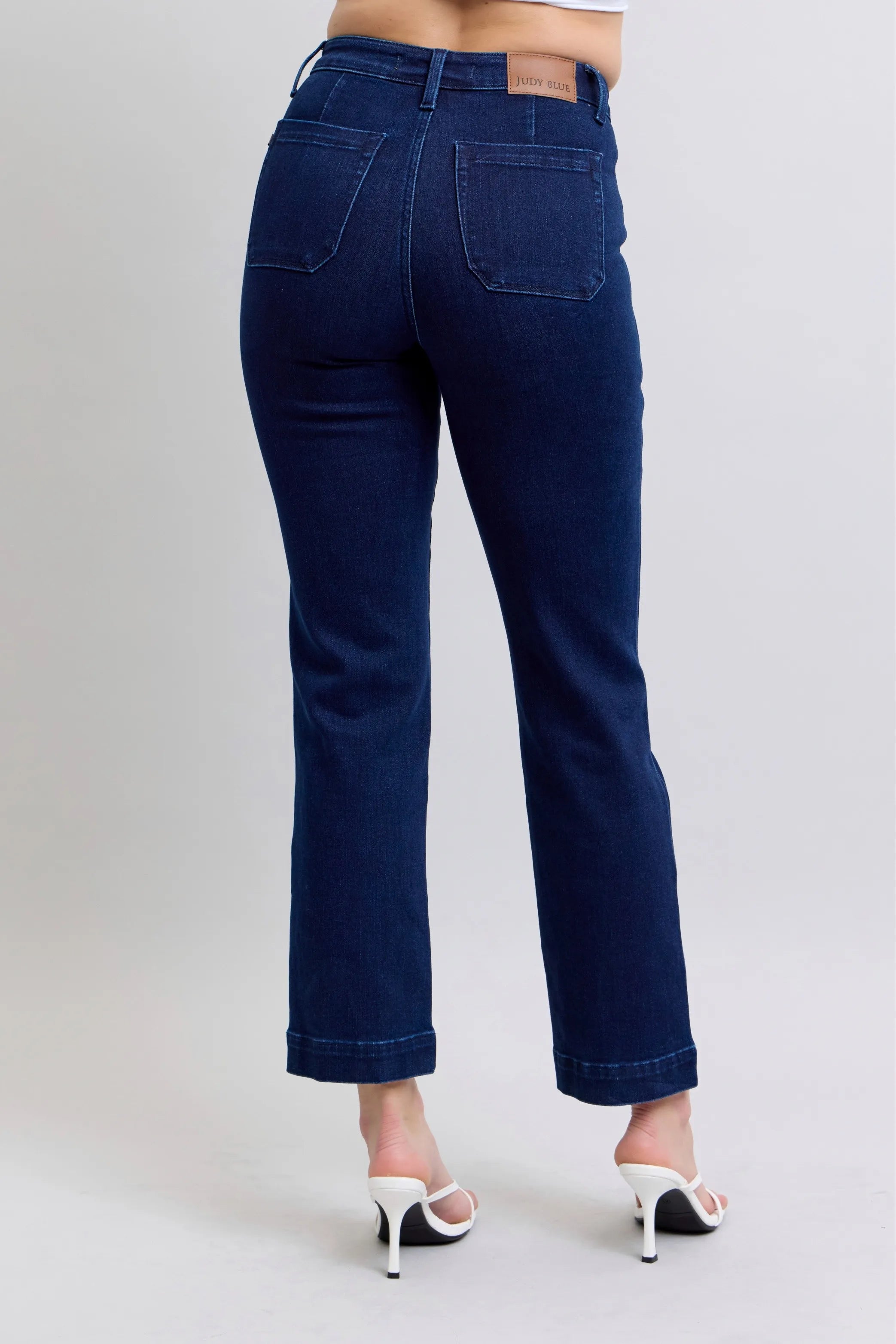 Judy Blue HW Work Wear Knee Patch Straight Jeans- Boho Chic Styles by Reef Love