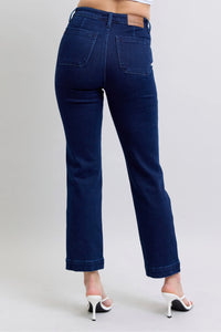 Judy Blue HW Work Wear Knee Patch Straight Jeans- Boho Chic Styles by Reef Love