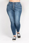Judy Blue High Rise Button Fly Skinny Jeans
