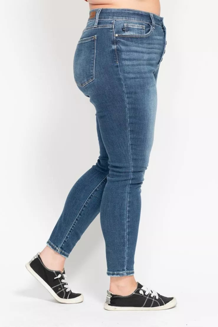 Judy Blue High Rise Button Fly Skinny Jeans