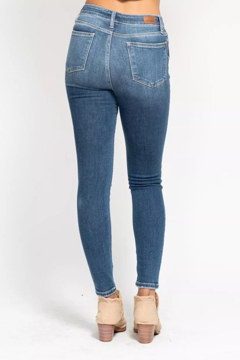 Judy Blue High Rise Button Fly Skinny Jeans
