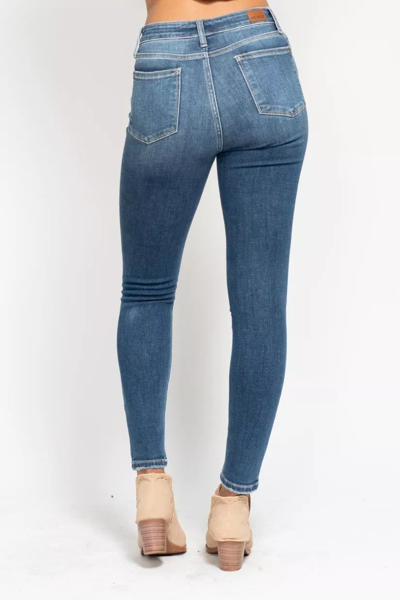 Judy Blue High Rise Button Fly Skinny Jeans