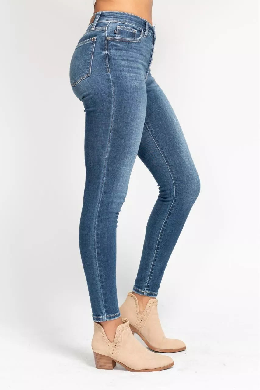 Judy Blue High Rise Button Fly Skinny Jeans