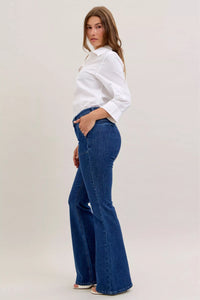 Judy Blue High Waist Flare Jeans with Front Patch Pockets