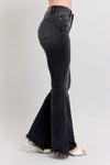Judy Blue High Waist Flare with Mock Fray Tulip Hem Jeans