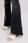 Judy Blue High Waist Flare with Mock Fray Tulip Hem Jeans