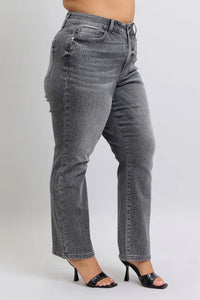 Plus Size Judy Blue High Waist Rhinestone Straight Jeans