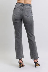 Judy Blue High Waist Rhinestone Straight Jeans