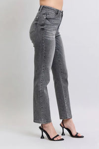 Judy Blue High Waist Rhinestone Straight Jeans