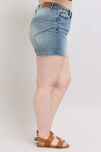 Judy Blue High Waist Star Seam Detail Denim Shorts