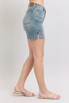 Judy Blue High Waist Vintage Wash Side Slit Denim Shorts