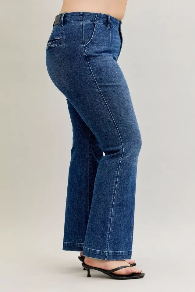 Judy Blue Mid Rise Bootcut Trouser Jeans with Welt Pockets