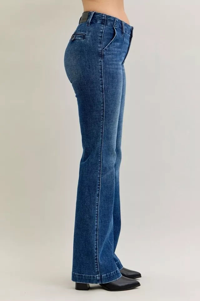 Judy Blue Mid Rise Bootcut Trouser Jeans with Welt Pockets