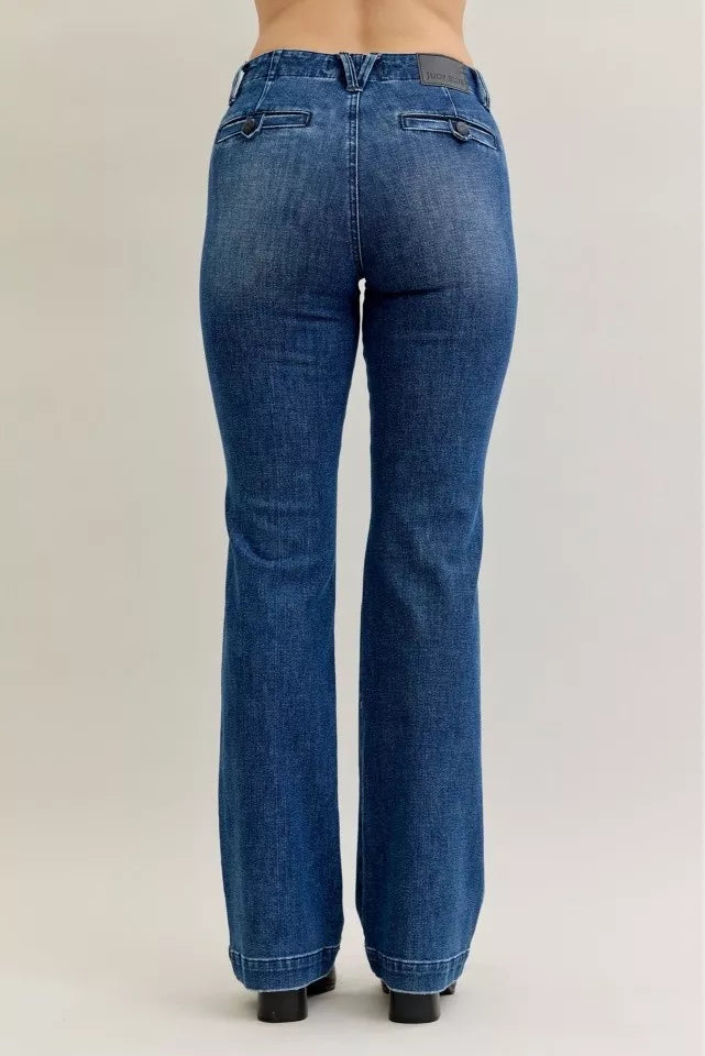 Judy Blue Mid Rise Bootcut Trouser Jeans with Welt Pockets