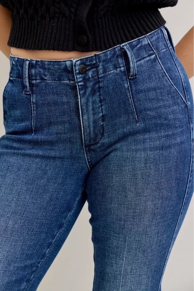 Judy Blue Mid Rise Bootcut Trouser Jeans with Welt Pockets