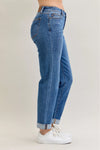 Judy Blue Mid Rise Boyfriend Classic Cuffed Jeans
