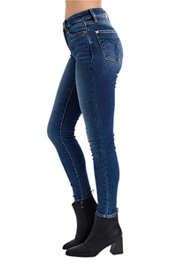 Judy Blue Mid-Rise Waist Skinny Jeans with Thermal Lining-Ankle Jeans-Reef Love