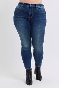 Judy Blue Mid-Rise Waist Skinny Jeans with Thermal Lining-Ankle Jeans-Reef Love