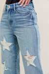 Judy Blue Rigid Magic Star Shaped Destroy 90's Straight Jeans