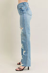 Judy Blue Rigid Magic Star Shaped Destroy 90's Straight Jeans