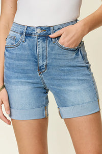 Judy Blue Tummy Control High Waist Denim Shorts-Reef Love