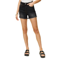 Judy Blue Tummy Control Fray Hem Shorts-Jean Shorts-Reef Love