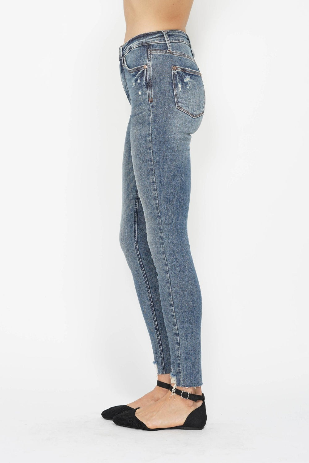 Judy Blue Vintage Wash Hem Destroy Skinny Jeans