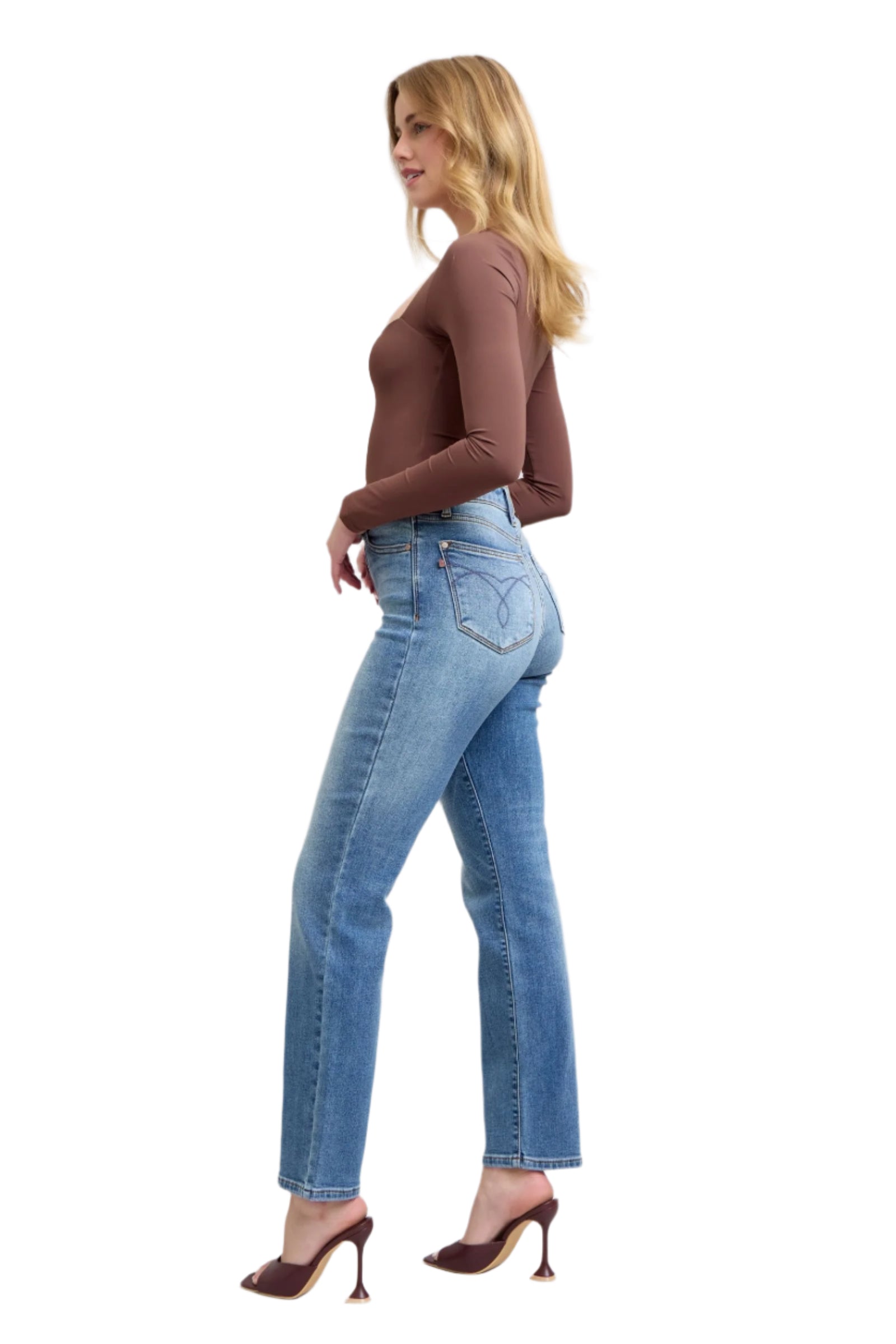 Judy Blue Vintage Wash Thermal Lining Jeans Straight Leg-Jeans-Reef Love