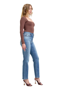 Judy Blue Vintage Wash Thermal Jeans Straight Leg-Jeans-Reef Love