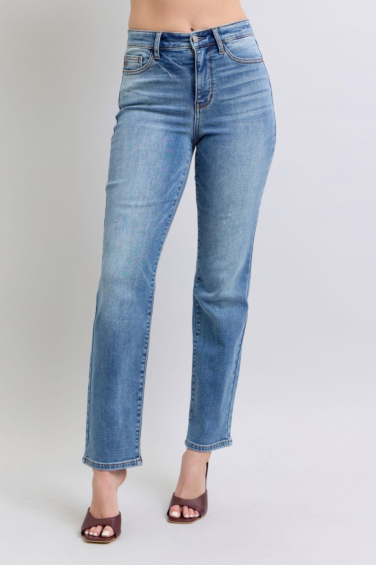 Judy Blue Vintage Wash Thermal Lining Jeans Straight Leg-Jeans-Reef Love