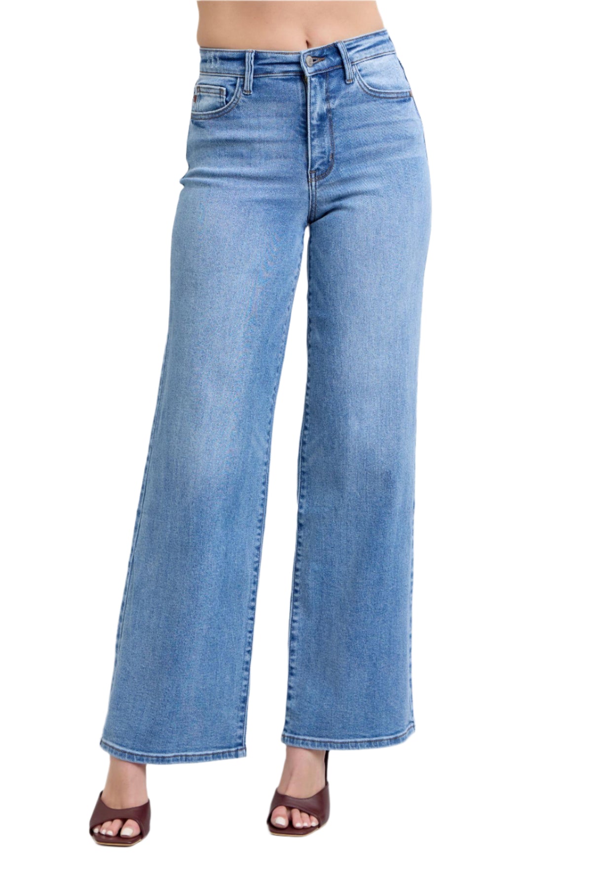 Judy Blue Full Size Wide Leg Jeans with Pockets-Jeans-Reef Love