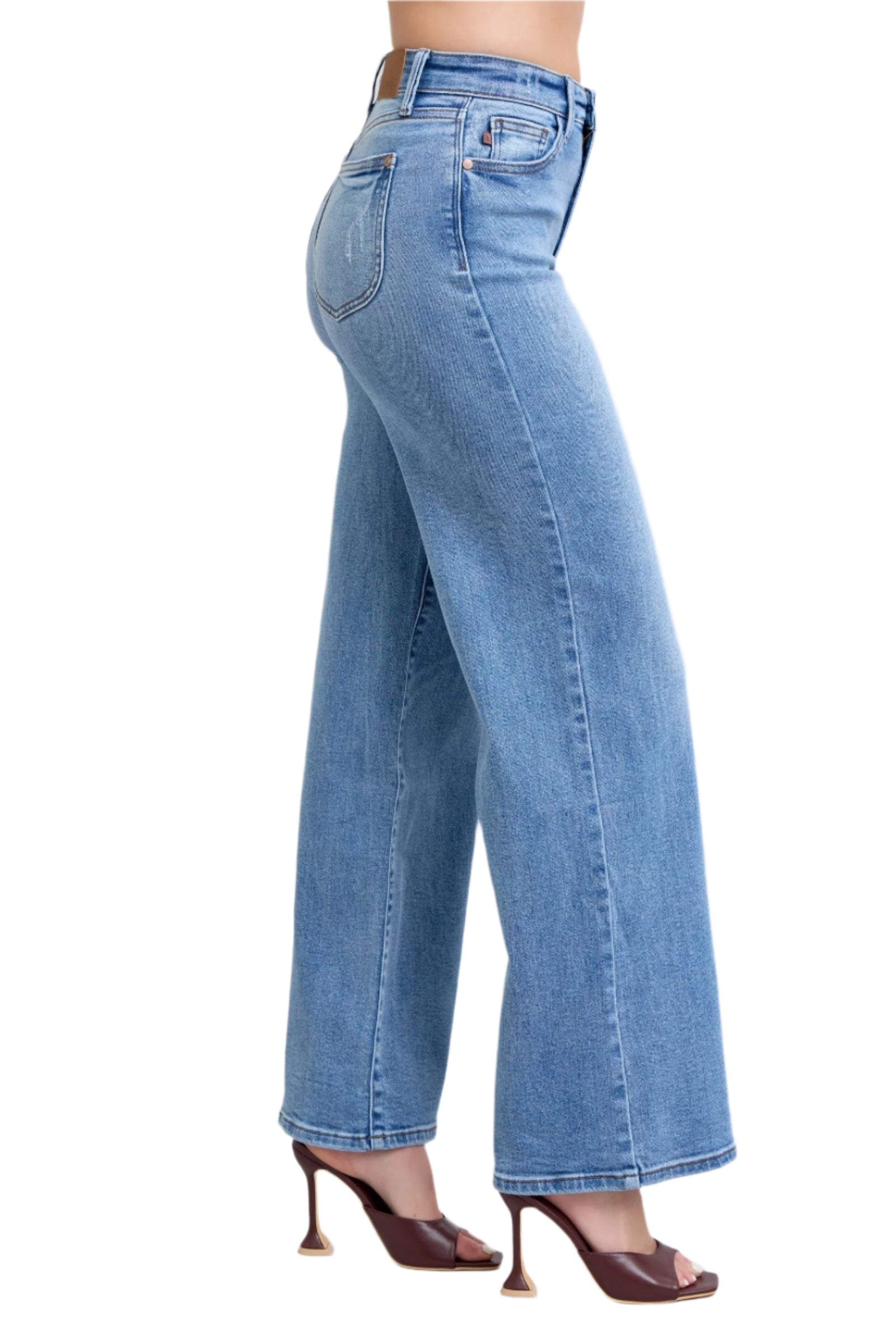 Judy Blue Full Size Wide Leg Jeans with Pockets-Jeans-Reef Love