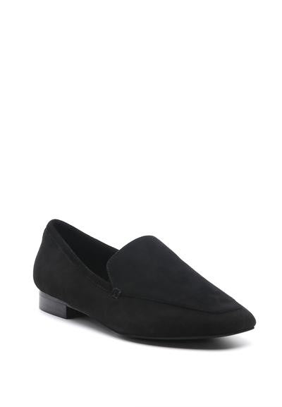 Julia Leather Pointed Loafer Flats-Julia Leather Pointed Loafers in genuine suede. Chic squared-toe slip-ons with breathable lining and cushioned insole—perfect for work or smart casual looks.-Reef Love