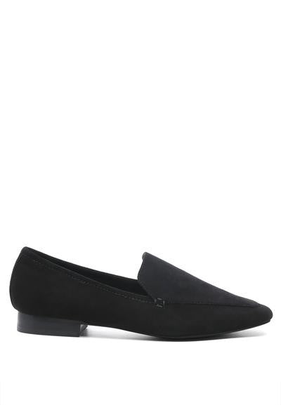 Julia Leather Pointed Loafer Flats-Julia Leather Pointed Loafers in genuine suede. Chic squared-toe slip-ons with breathable lining and cushioned insole—perfect for work or smart casual looks.-Reef Love
