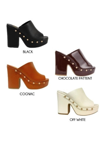 KHLOE Slip On Chunky Heels