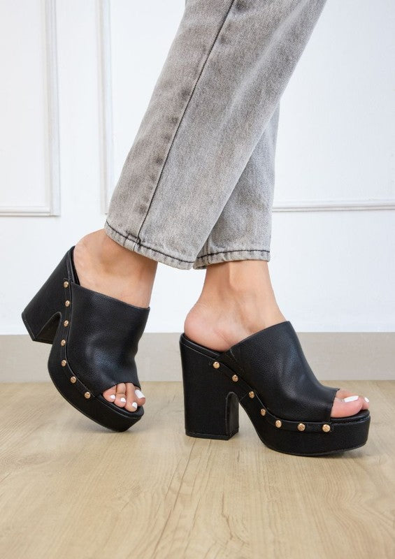KHLOE Slip On Chunky Heels