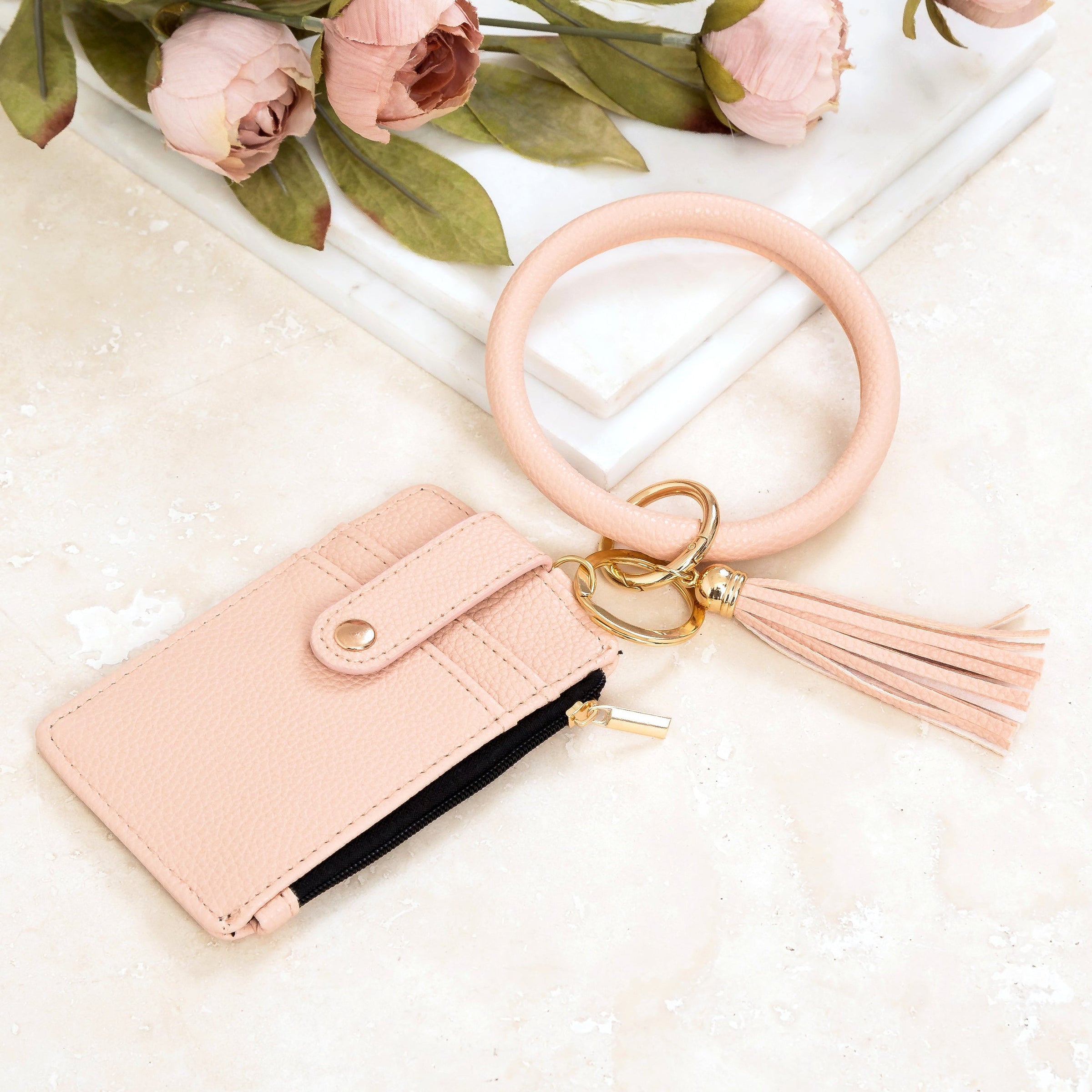 Key Ring ID Wallet Zip Bracelet