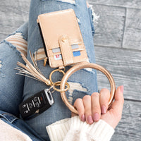 Key Ring ID Wallet Zip Bracelet
