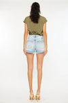 Kancan High Rise Raw Hem Denim Shorts-Reef Love