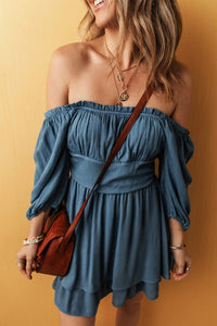 Katalina Frilled Layered Ruched Mini Dress- Boho Chic Styles by Reef Love