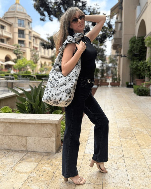 Kathmandu Collection Celestial Print Hobo Bag- Boho Chic Styles by Reef Love