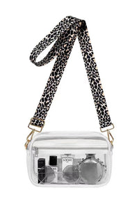 See-through and Clear - Kendall Leopard Stadium Camera Crossbody-Reef Love