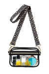 See-through and Clear -Kendall Leopard Stadium Camera Crossbody-Reef Love
