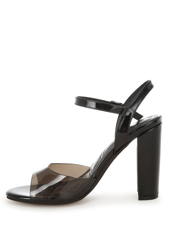 Kessel Tinted Clear Strap Block Heel Sandals-Reef Love