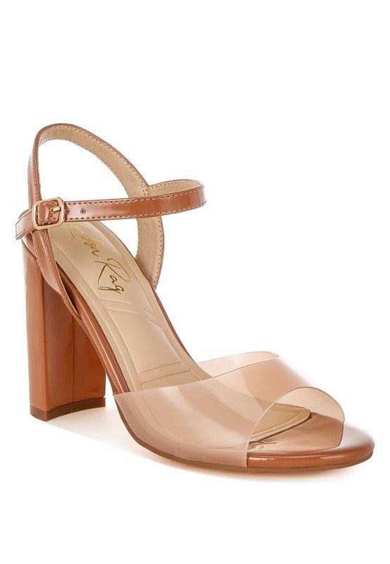 Kessel Tinted Clear Strap Block Heel Sandals-Reef Love