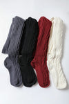 Knee High Cable Knit Socks-Knee High Cable Knit Socks for cozy lounging. One Size, Cable Knit, Regular Knee High, multiple color options.