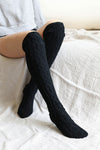 Knee High Cable Knit Socks-Knee High Cable Knit Socks for cozy lounging. One Size, Cable Knit, Regular Knee High, multiple color options.