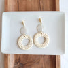 Shop Lana Earrings- Light Rattan-Light rattan statement earrings with gold accents and hypoallergenic posts. Lightweight, resort-chic style perfect for warm-weather outfits and everyday glam.-available at Reef Love online boho-chic boutique