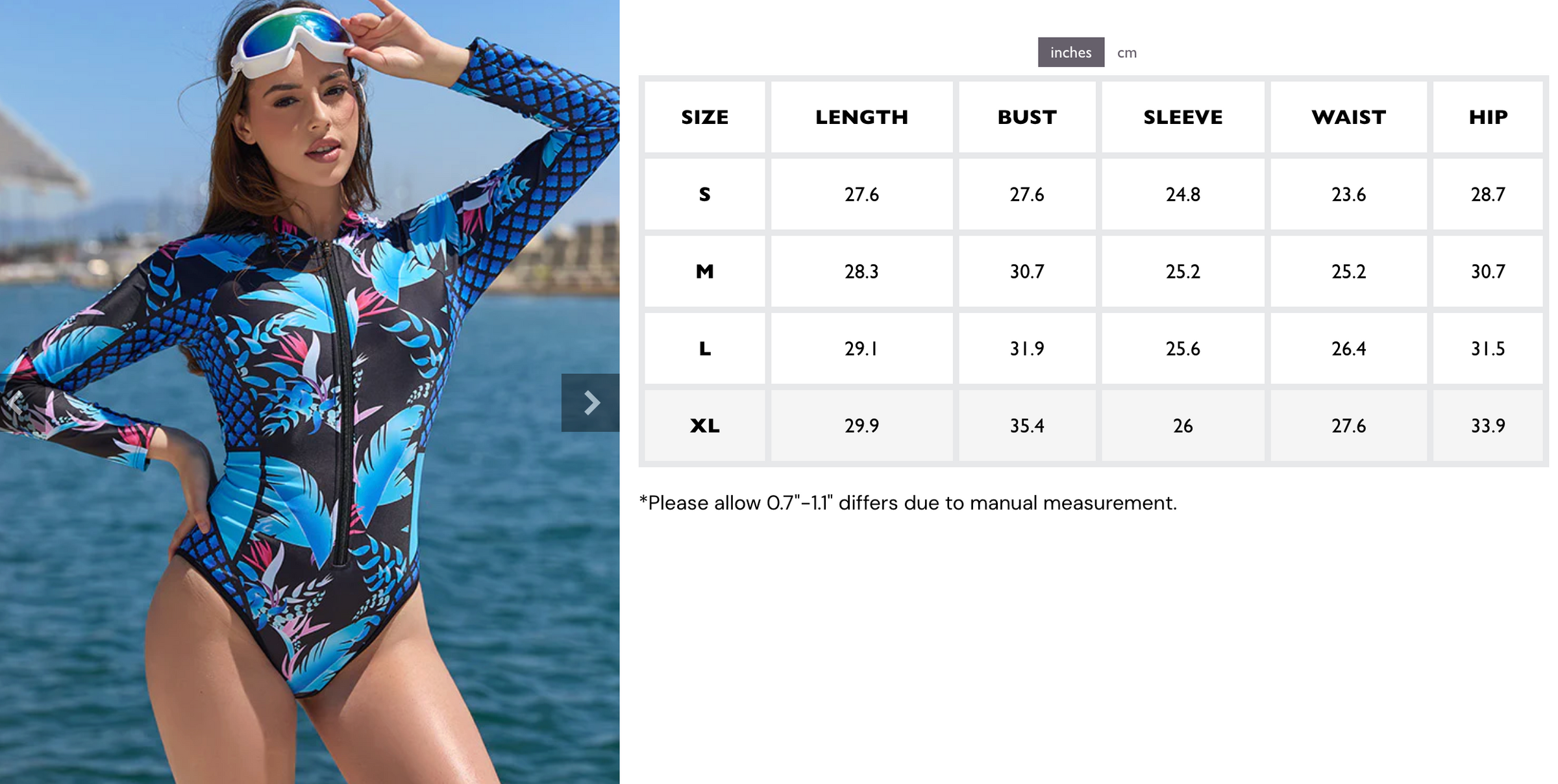 Leaf Printed Long Sleeve Half Zip UPF 50 Rash Guard- Boho Chic Styles by Reef Love