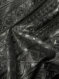 Leather Oval Earrings Black Navajo-Reef Love